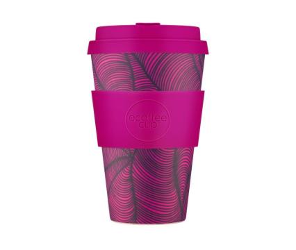 Ecoffee PLA kohvitops 400ml Otrobanda (tumelilla-mustriline)