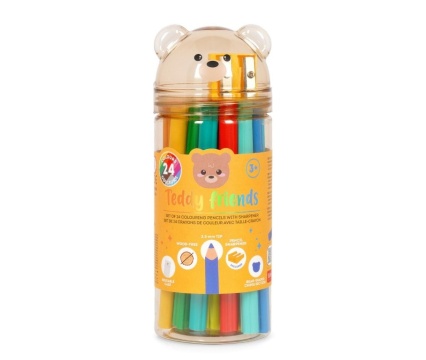 LEGAMI värvipliiats 24 tk Teddy Bear teritajaga