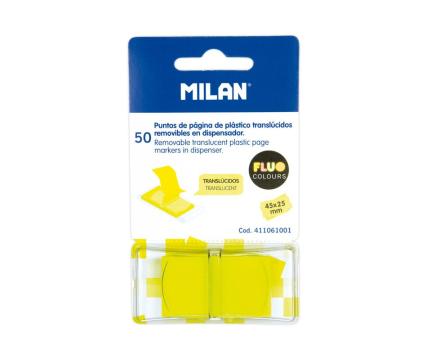 MILAN märkmelehed läbipaistvad 45x25mm kollane*